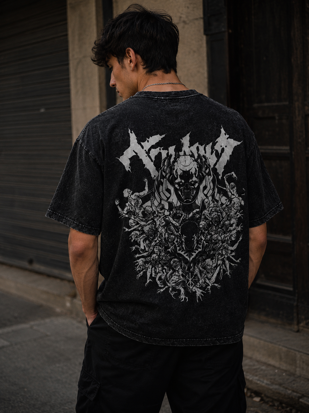 Camiseta Oversize Vintage Inspirada Berserk|"Skull"
