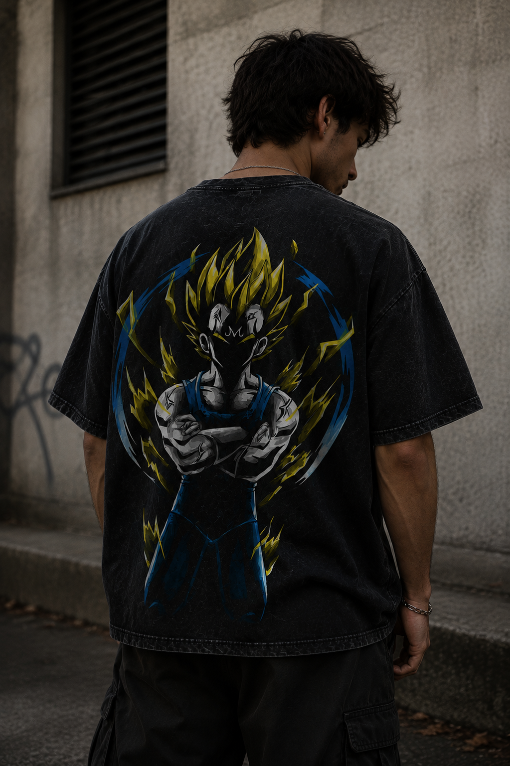 Camiseta Oversize Vintage Inspirada Dragon Ball|"Vegeta Rage"