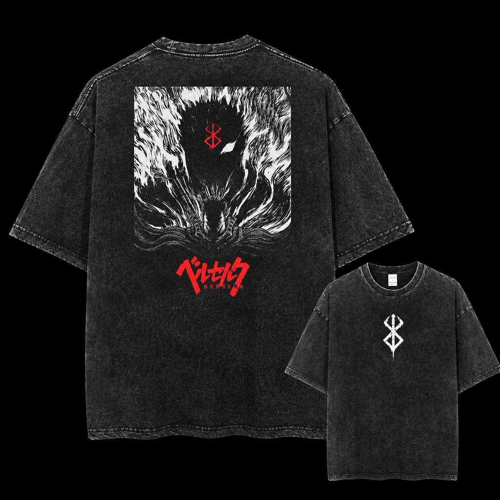 Camiseta Oversize Vintage Inspirada Berserk|"Fury"