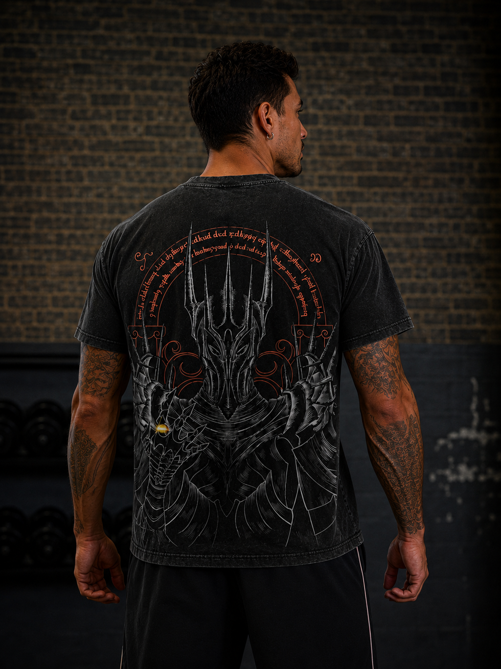 Camiseta Oversize Vintage Inspirada en Señor de los Anillos|"Dark Crown"