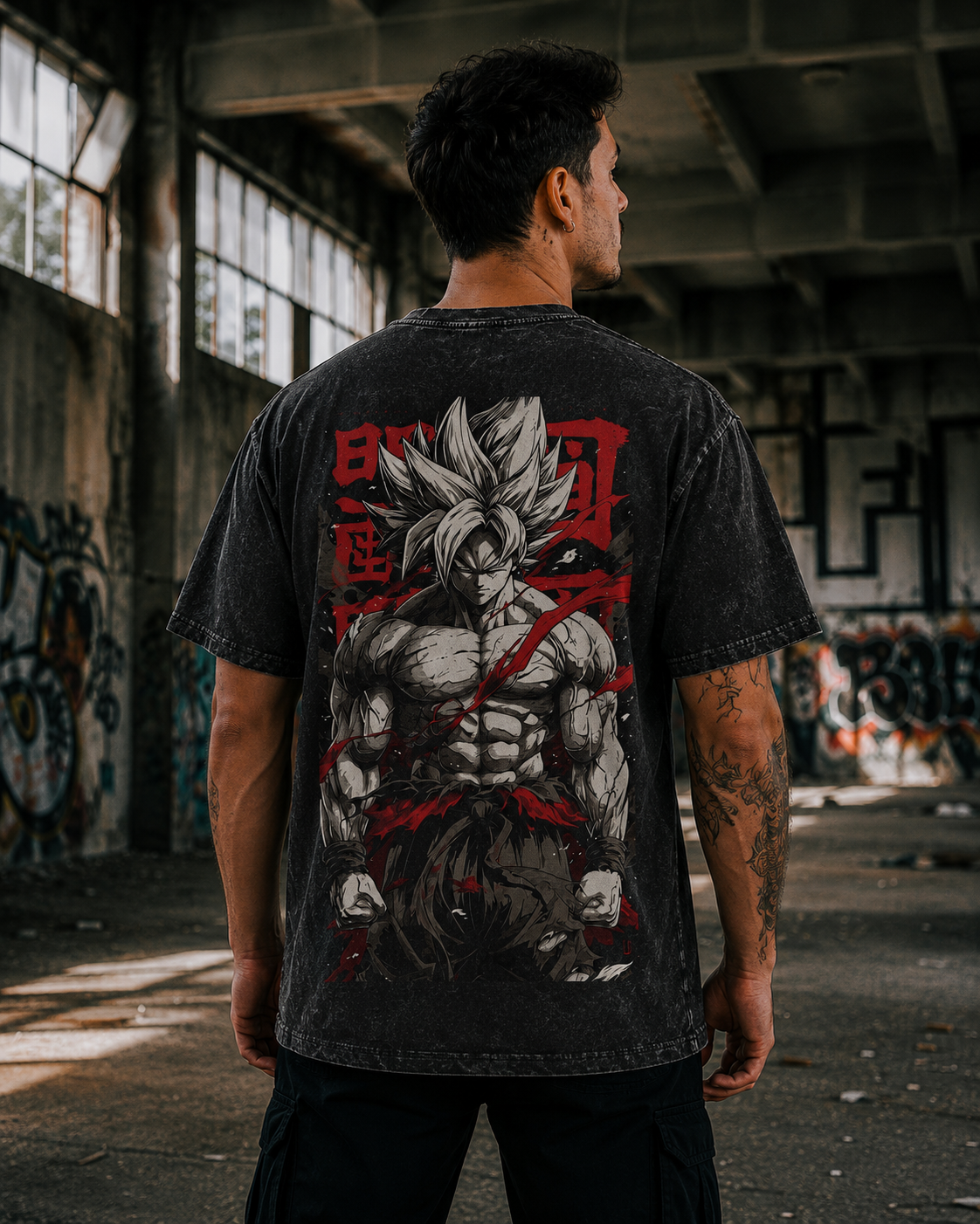Camiseta Oversize Vintage Inspirada Dragon Ball|"Saiyan Rage"