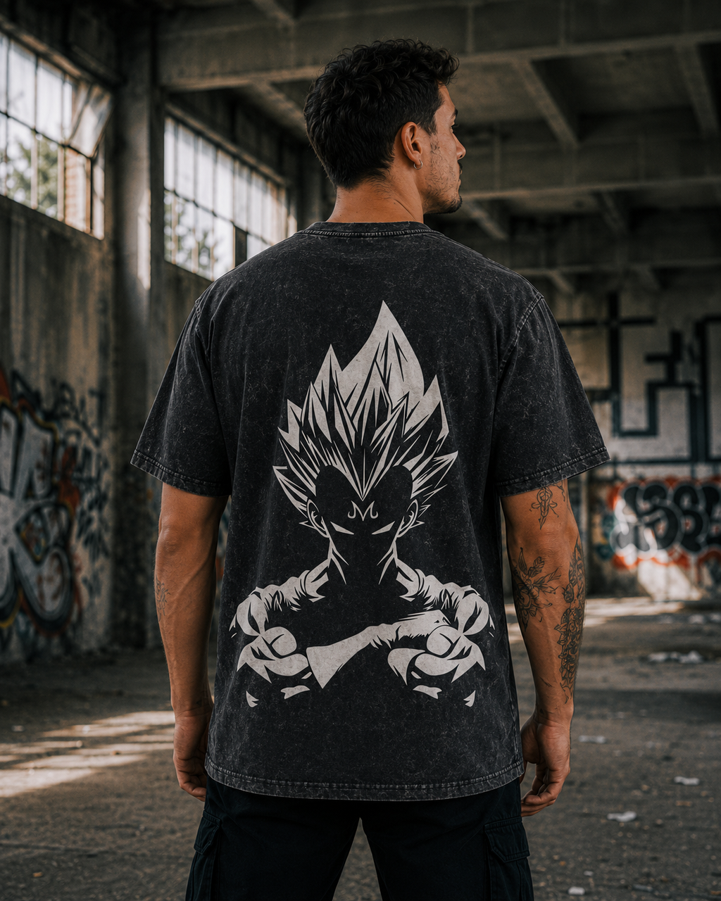 Camiseta Oversize Vintage Inspirada Dragon Ball|"Magim Vegeta"