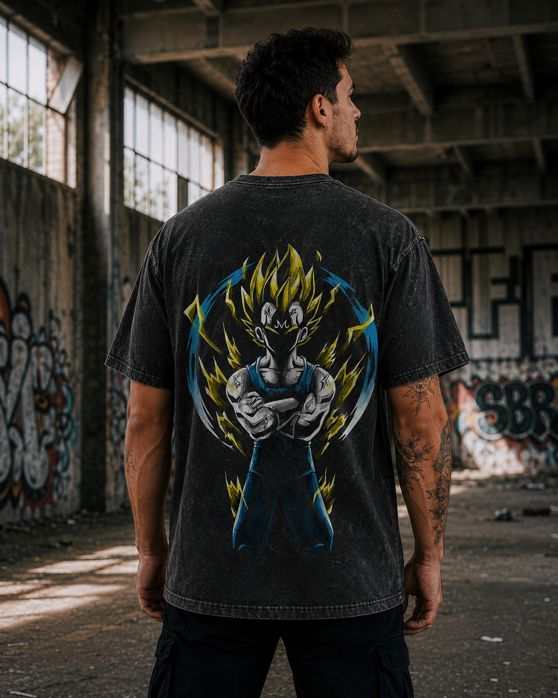 Camiseta Oversize Vintage Inspirada Dragon Ball|"Vegeta Rage"