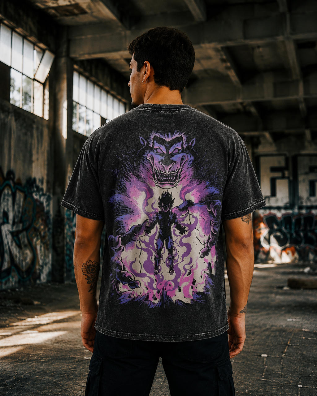 Camiseta Oversize Vintage Inspirada Dragon Ball|"Saiyan Rose"