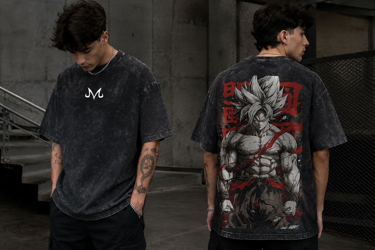 Camiseta Oversize Vintage Inspirada Dragon Ball|"Saiyan Rage"