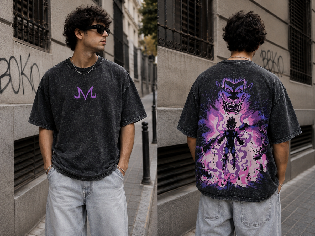 Camiseta Oversize Vintage Inspirada Dragon Ball|"Saiyan Rose"