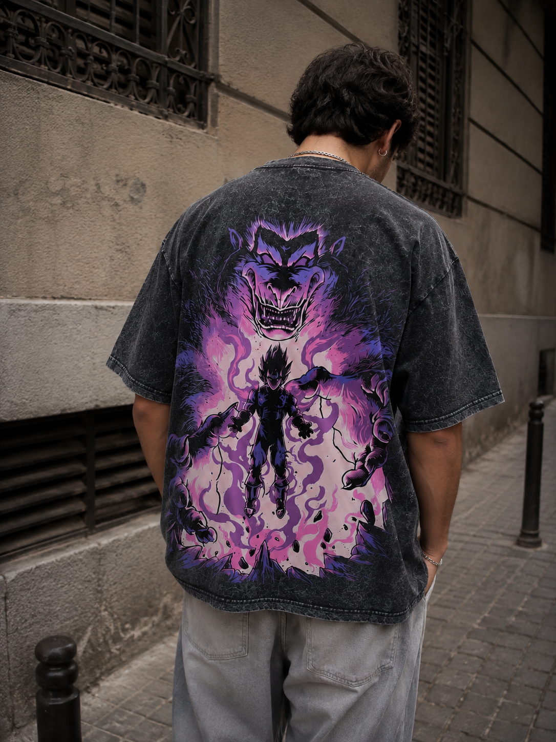 Camiseta Oversize Vintage Inspirada Dragon Ball|"Saiyan Rose"