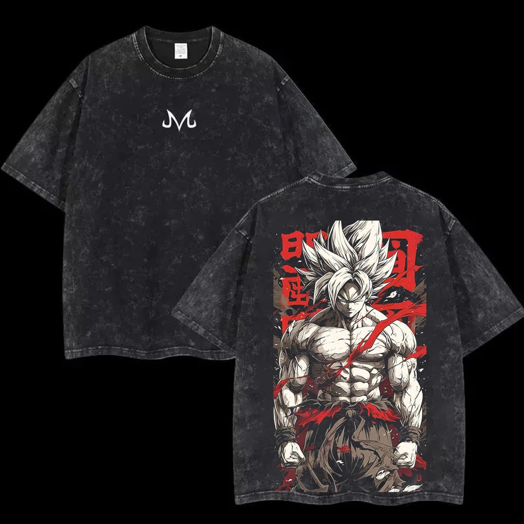 Camiseta Oversize Vintage Inspirada Dragon Ball|"Saiyan Rage"