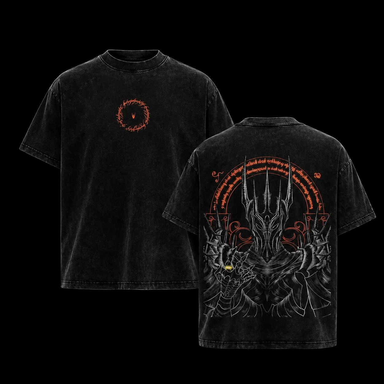 Camiseta Oversize Vintage Inspirada en Señor de los Anillos | "Dark Ring"