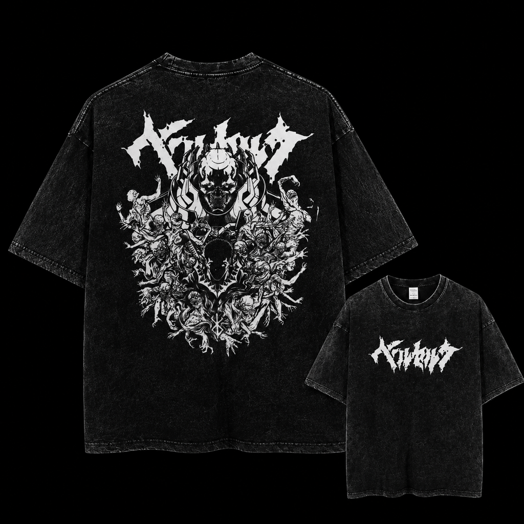 Camiseta Oversize Vintage Inspirada Berserk|"Skull"